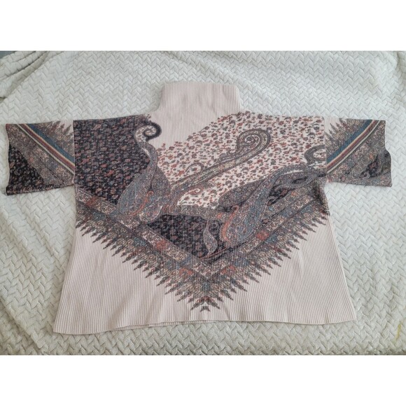 Etro Oversized Thick Ribbed Paisley Floral Turtleneck Sweater Sz 46 US Sz Large - Picture 4 of 16